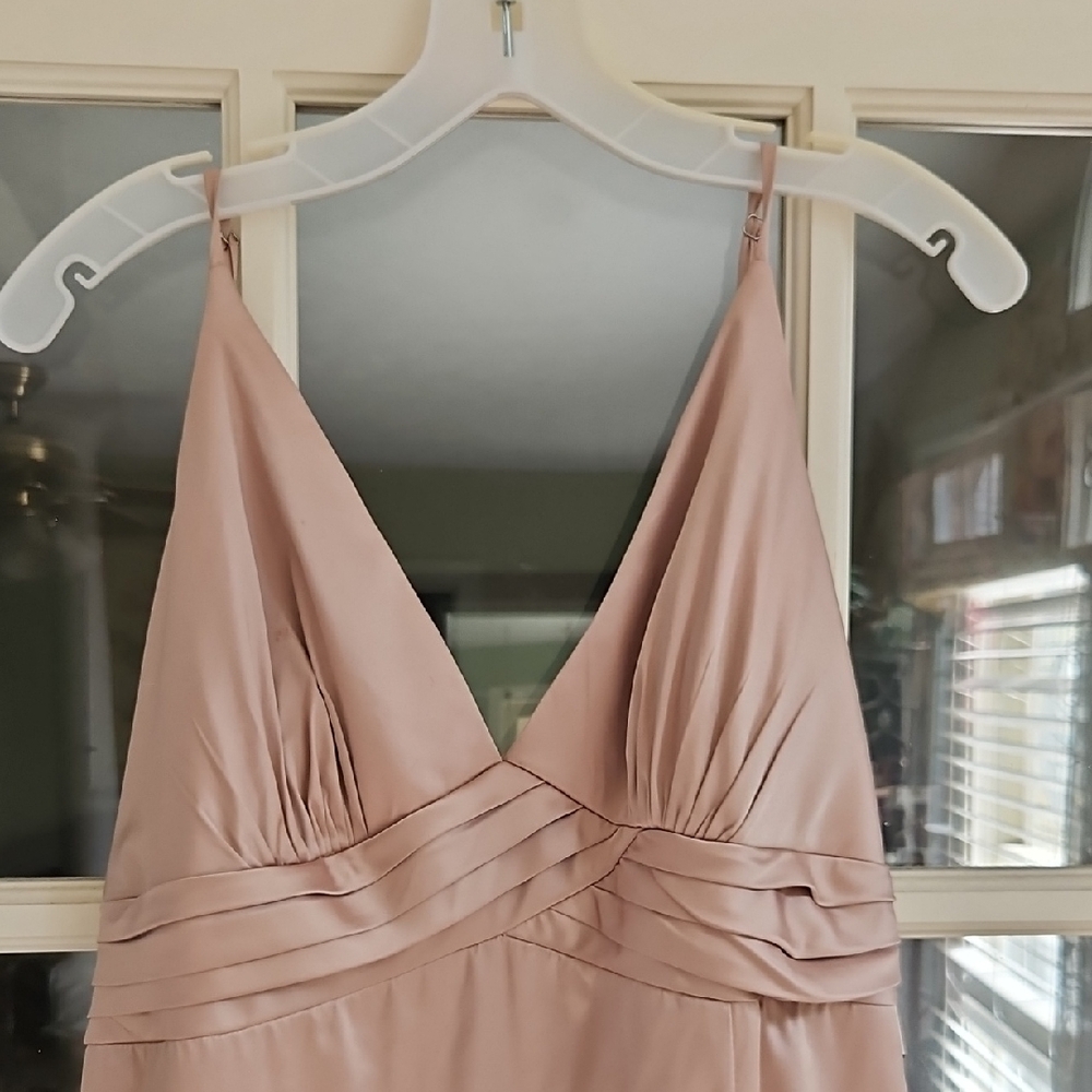 Bridesmaid/Evening Blush  Champagne Spaghetti Strap Dress